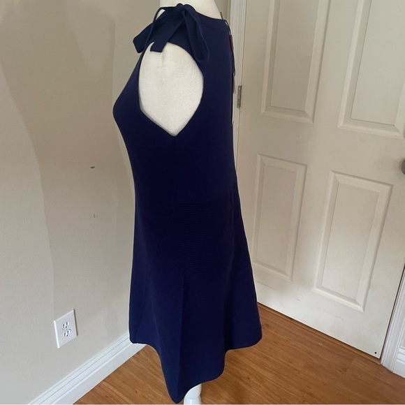 NWT Love Scarlett Petite Sleeveless Ribbed Bow Sweater Dress – Blue - Size PM - Picture 10 of 13